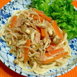 ツナの焼きうどん♪